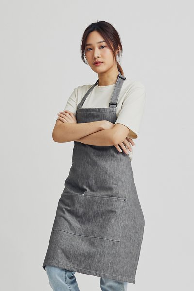 Combini Bib Apron - Charcoal