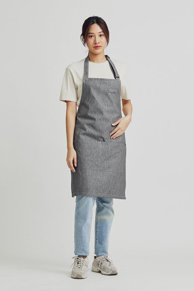 Combini Bib Apron - Charcoal