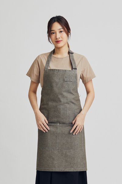 Combini Bib Apron - Green Olive