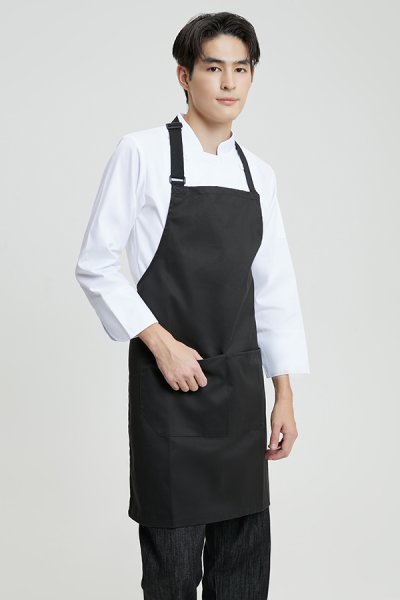 Greg Black Adjustable Neck Strap Bib Apron