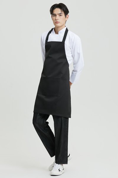 Greg Black Adjustable Neck Strap Bib Apron