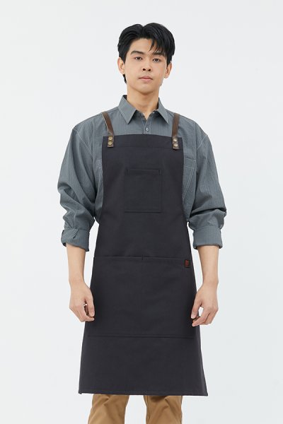 Tavern Black Cross-Tie Strap Bib Apron