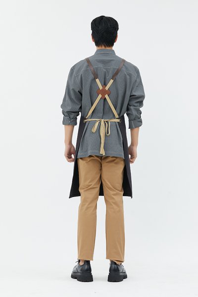 Tavern Black Cross-Tie Strap Bib Apron