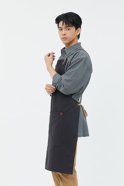 Tavern Black Cross-Tie Strap Bib Apron