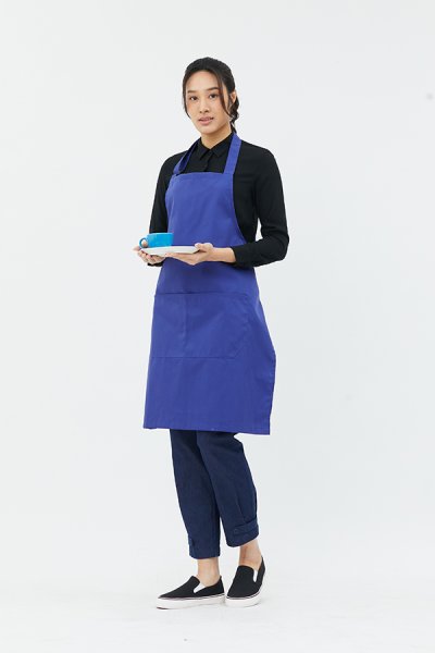 Greg Royal blue Adjustable Neck Strap Bib Apron