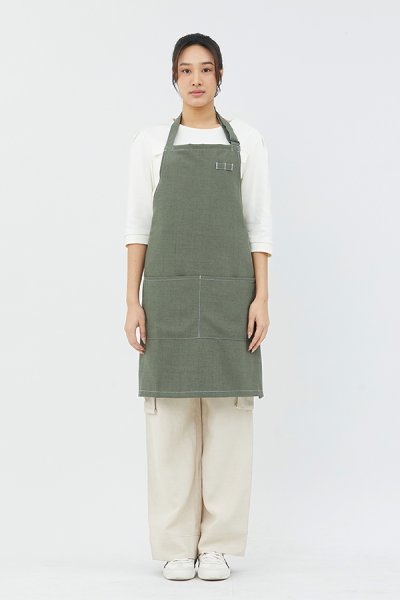 Combini Bib Apron - Pesto