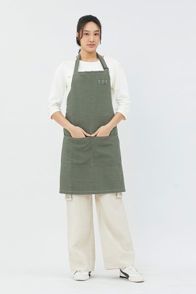 Combini Bib Apron - Pesto