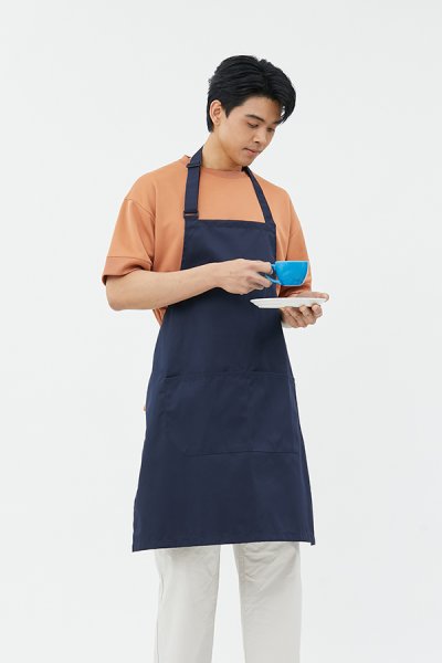 Greg Dark Navy Adjustable Neck Strap Bib Apron