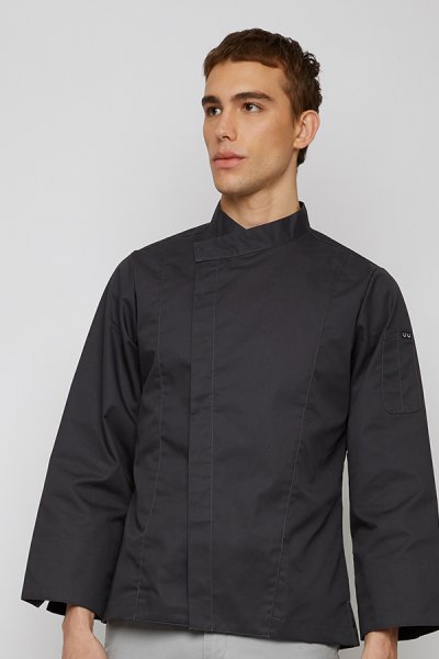 Denton Gray Pressed Button Longsleeves Chef Jacket