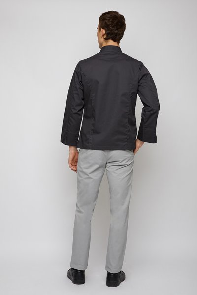 Denton Gray Pressed Button Longsleeves Chef Jacket
