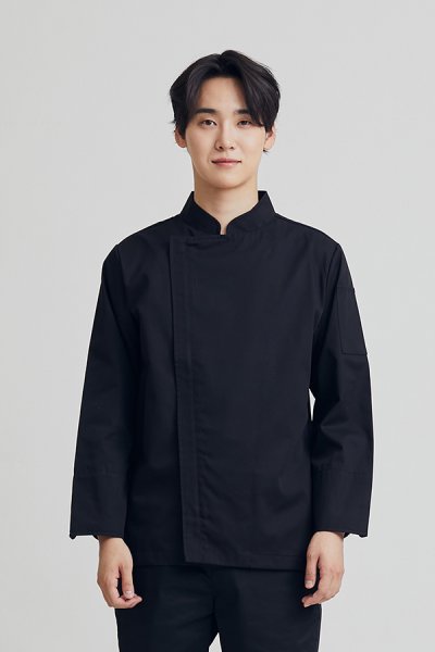 Jeff Black Zipper Longsleeves Chef Jacket