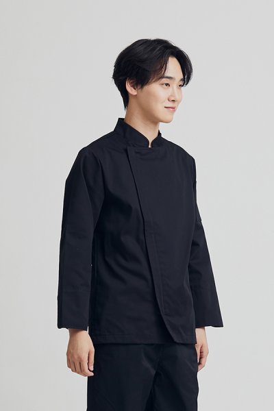 Jeff Black Zipper Longsleeves Chef Jacket