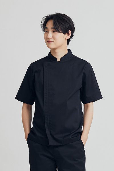Jeff White Zipper Shortsleeves Chef Jacket