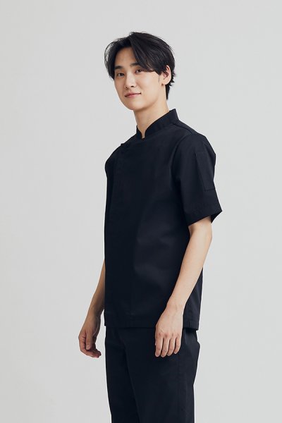 Jeff White Zipper Shortsleeves Chef Jacket