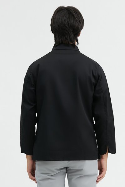 Tommy Black Longsleeves Chef Jacket with Press Buttons / 100% cotton