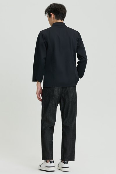 Sam Black Longsleeves Chef Jacket with Buttons