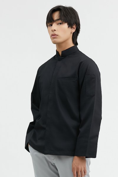 Andre Black Longsleeves Chef Jacket