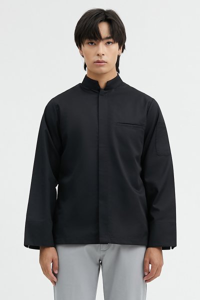 Andre Black Longsleeves Chef Jacket