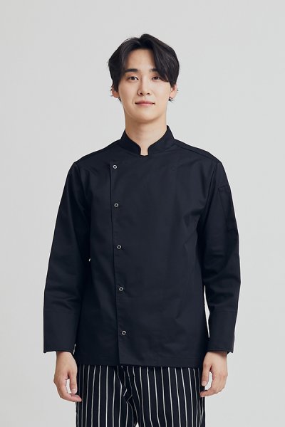 Clark Black Longsleeves with Back Vent Chef Jacket