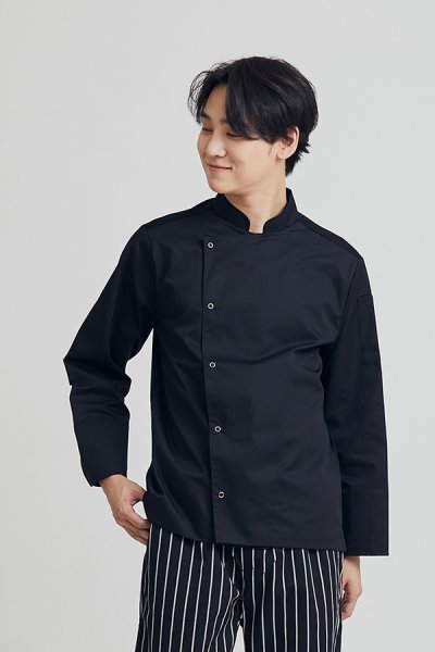 Clark Black Longsleeves with Back Vent Chef Jacket
