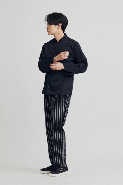 Clark Black Longsleeves with Back Vent Chef Jacket