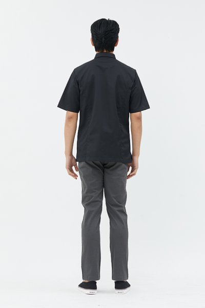 Paulo Black shortsleeves Chef Shirt Jacket