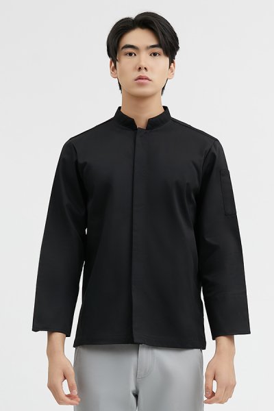 Nick Black Longsleeves Stretch Chef Jacket