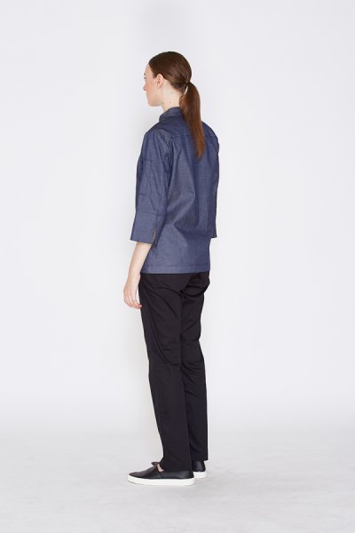 Jane Denim Women Chef Jacket with Press Buttons