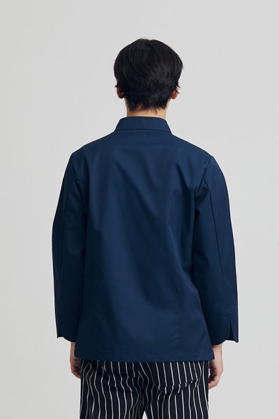 Jeff Navy Zipper Longsleeves Chef Jacket