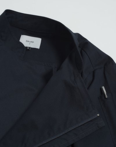 Jeff Navy Zipper Longsleeves Chef Jacket