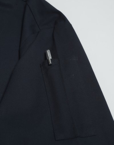 Jeff Navy Zipper Longsleeves Chef Jacket