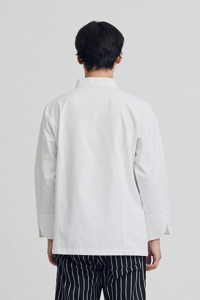 Jeff White Zipper Longsleeves Chef Jacket