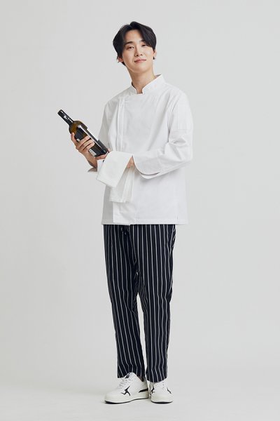 Jeff White Zipper Longsleeves Chef Jacket