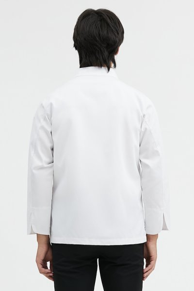 Tommy White Longsleeves Chef Jacket with Press Buttons