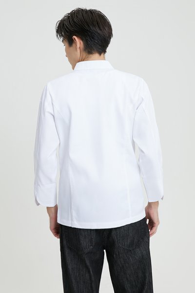 Sam White Longsleeves Chef Jacket with Buttons