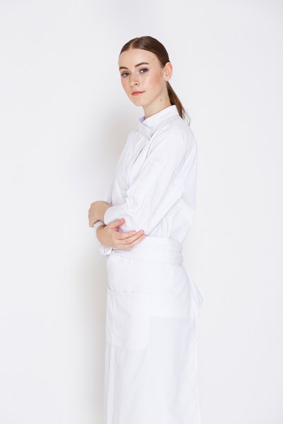Jane White Women Chef Jacket with Press Buttons