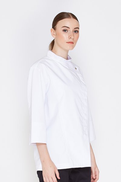 Jane White Women Chef Jacket with Press Buttons