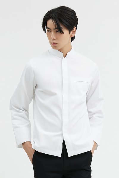 Andre White Longsleeves Chef Jacket