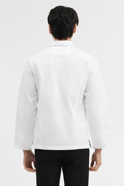 Paulo White Longsleeves Chef Shirt Jacket