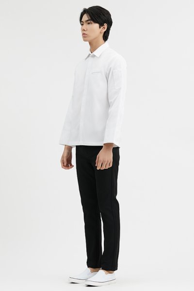 Paulo White Longsleeves Chef Shirt Jacket