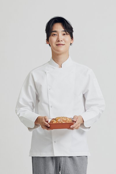 Clark White Longsleeves with Back Vent Chef Jacket