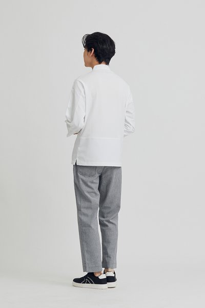 Clark White Longsleeves with Back Vent Chef Jacket