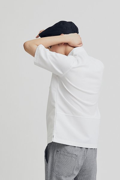 Clark White Shortsleeves with Back Vent Chef Jacket