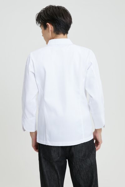 Mark white longsleeves chef jacket with knot  buttons
