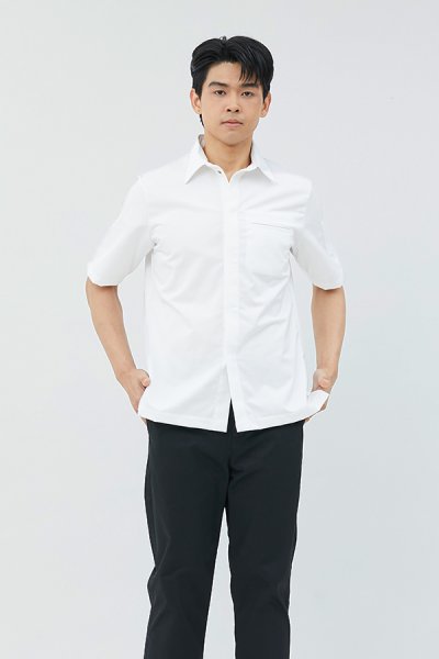 Paulo White shortsleeves Chef Shirt Jacket