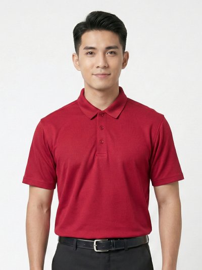 Polyester dri-fit polo shirts col.Red