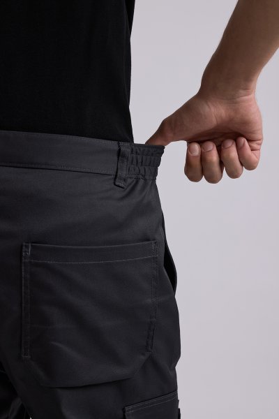 Charcoal grey cargo pants with 3M reflective tape