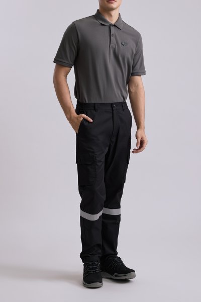Black cargo pants with 3M reflective tape