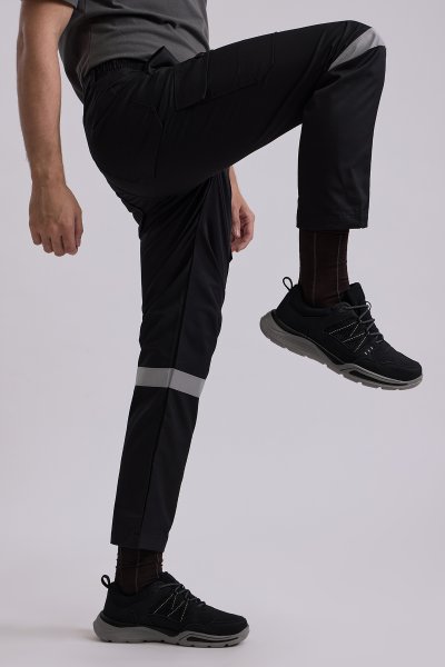 Black cargo pants with 3M reflective tape