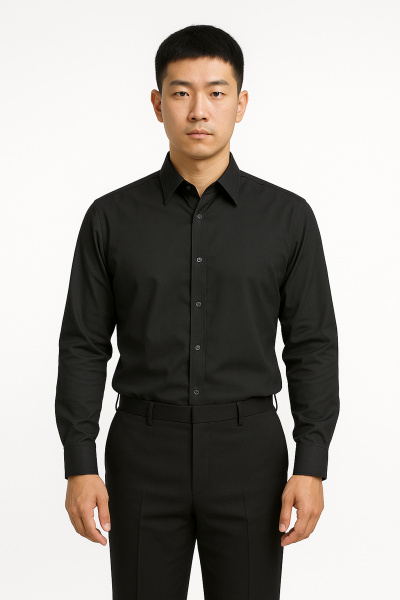 Men's black dress shirt